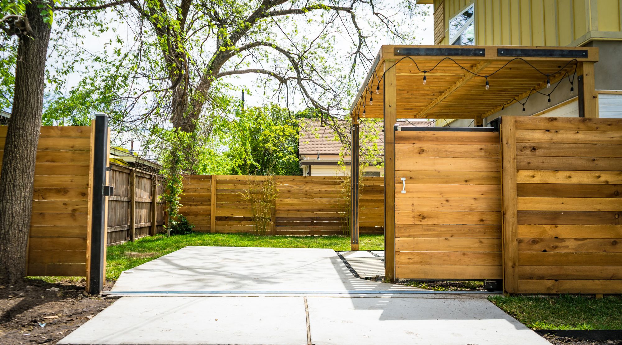 Cedar privacy fence with matching gate