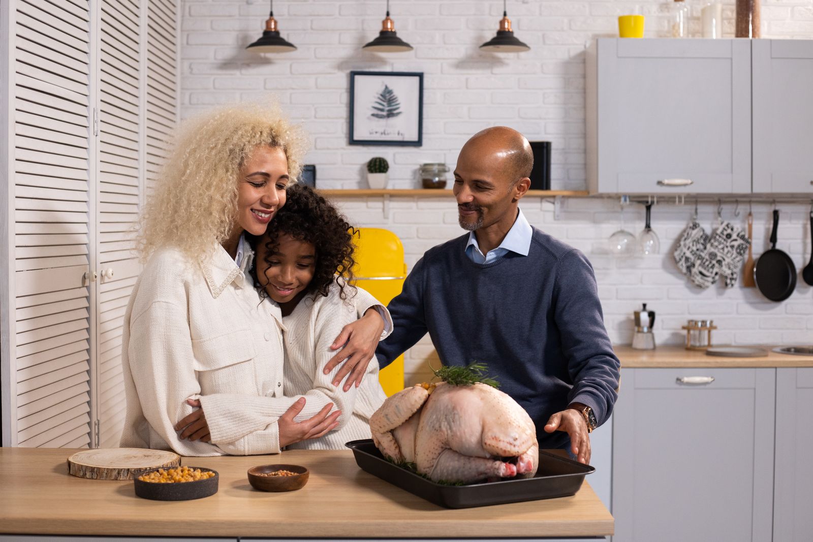 Family enjoying their remodeled kitchen