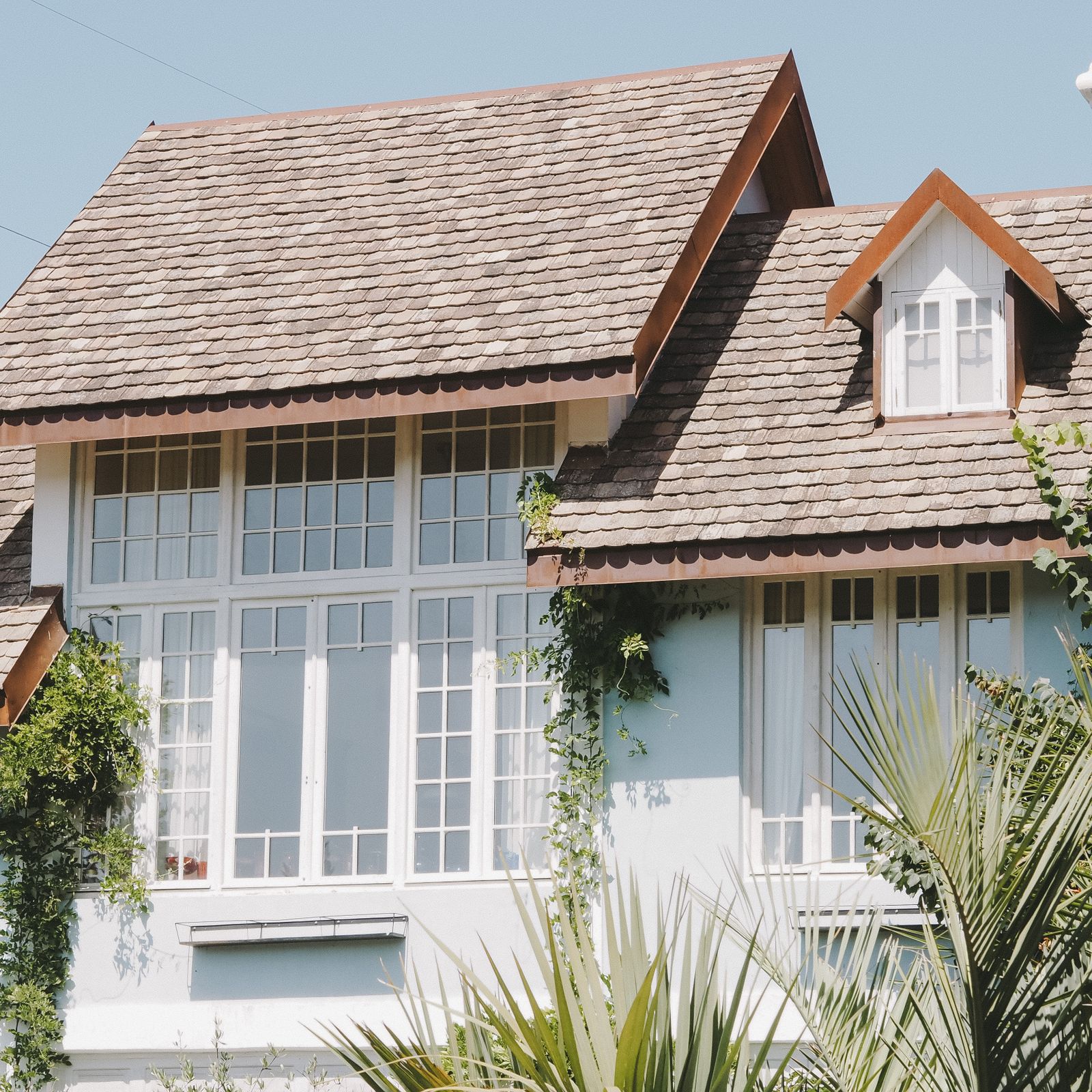 Home with a new shingle roof